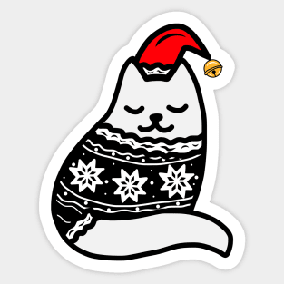 Cozy Christmas Sweater Cat Sticker